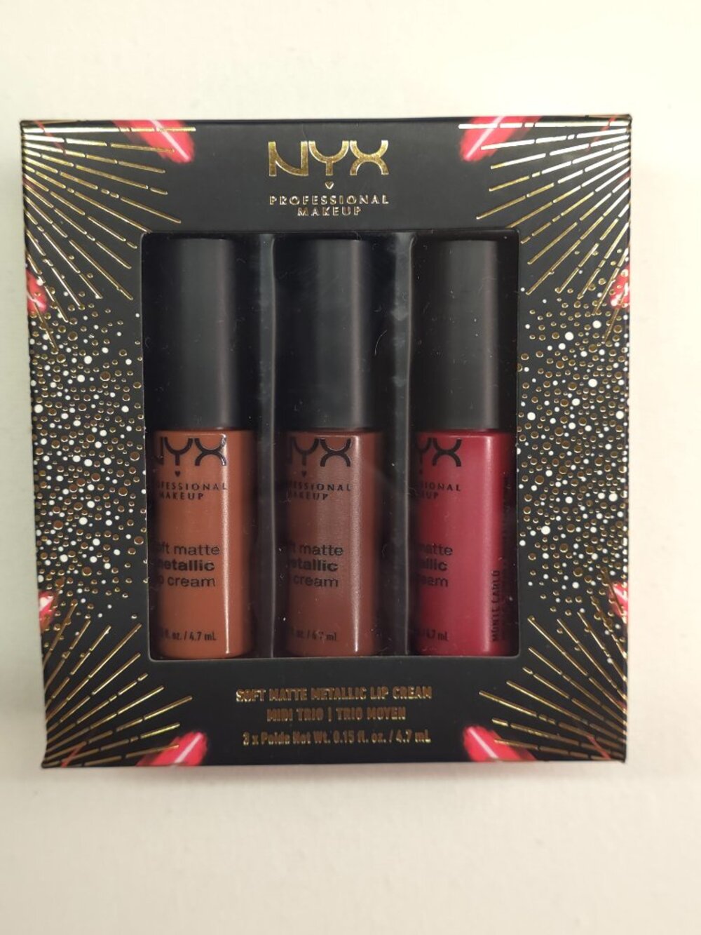 NYX Soft Matte Metallic Lip Cream Trio - LLDTRIOM01 - Picture 3 of 7